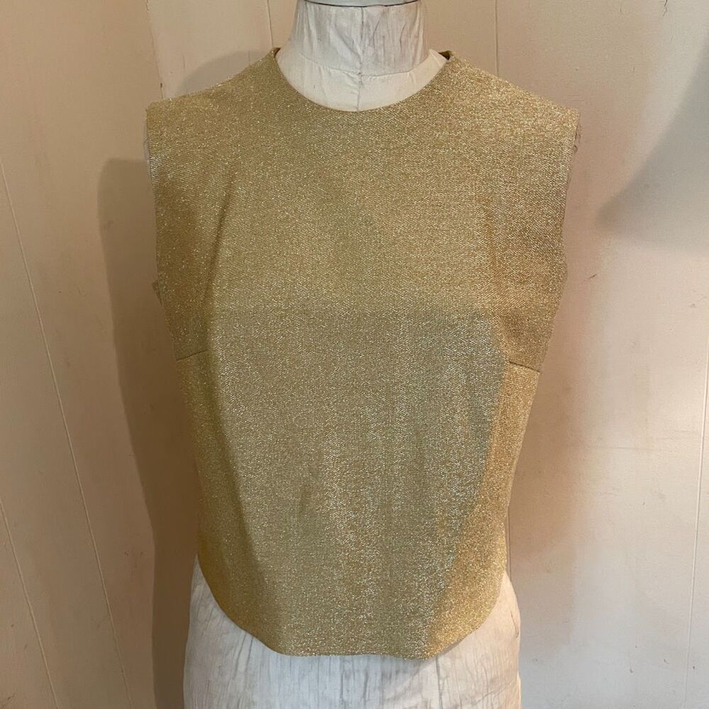 Vintage 60s SNYDER-CRAFT Gold Lame Shell TOP S Mint